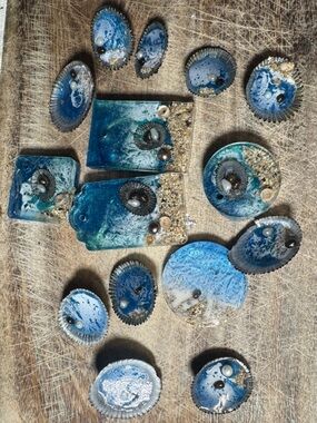 Handmade Blue Ocean Mixd keepsakes. $25 each